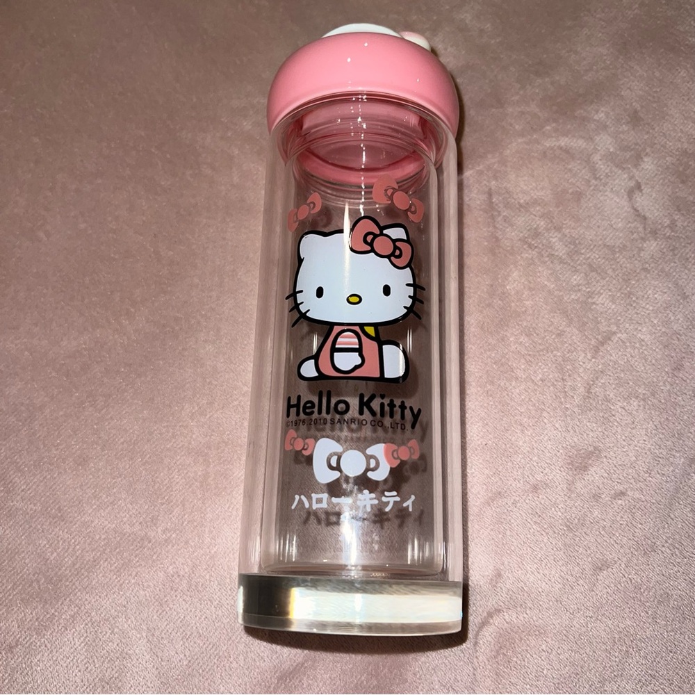 Hello Kitty Pink and White Water Bottle